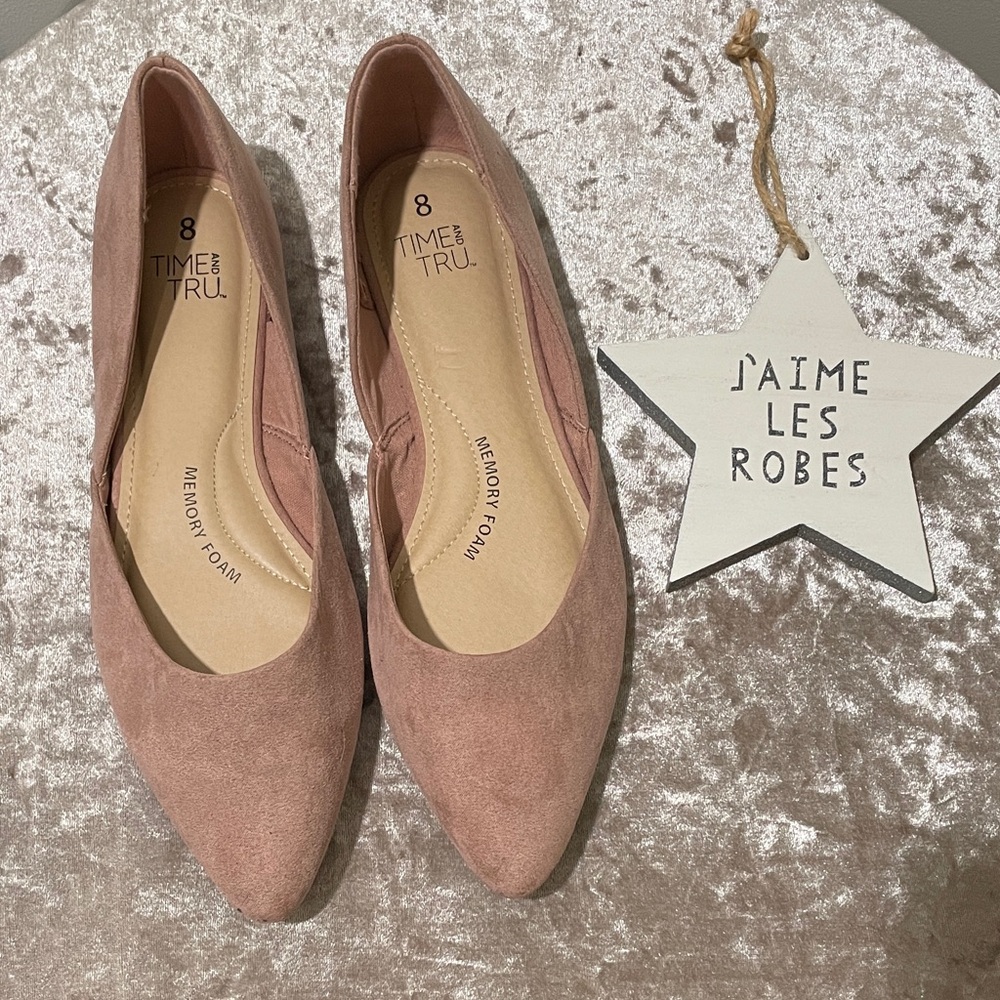 Time and Tru Comfy Mauve Flats